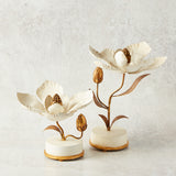 Park Hill Collection HAND SCULPTED MAGNOLIA CANDLE HOLDER