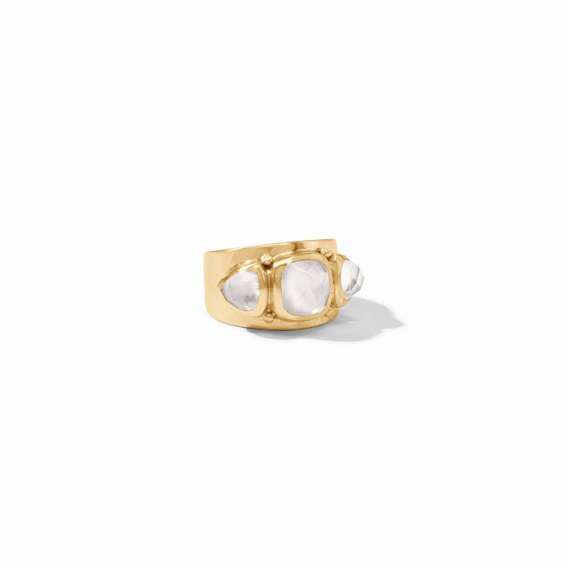 Julie Vos AQUITAINE RING Iridescent Clear Crystal