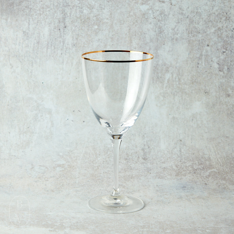 Casafina by Costa Nova SENSA WATER GLASS Clear_Gold Rim