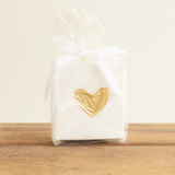 Sidebar Designs SINGLE GOLD PAINTED HEART CANVAS BLOCK