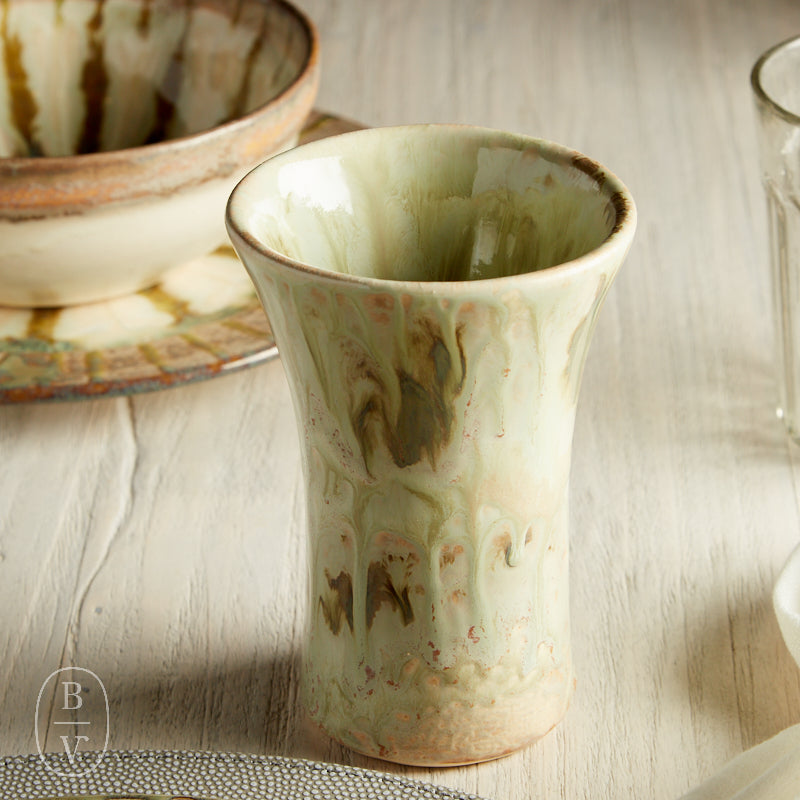 Good Earth Pottery TUMBLER Celery