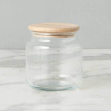 Europe 2 You GLASS DRY GOODS CANISTER WOOD LID Small