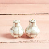 MacKenzie-Childs SALT & PEPPER SHAKERS Mocha Check