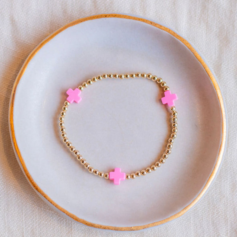 eNewton Design SIGNATURE CROSS PATTERN BEAD BRACELET