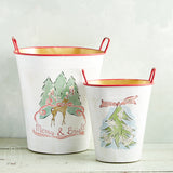 Creative Co-op HOLIDAY METAL BUCKET WITH HANDLES