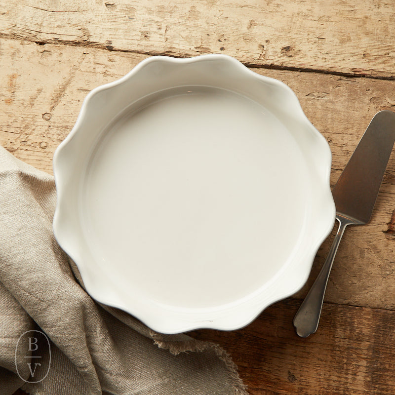 Casafina by Costa Nova RUFFLED PIE DISH White Large