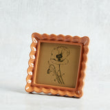 Creative Co-op RESIN RUFFLED PHOTO FRAME Orange 4x4