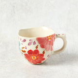 Creative Co-op HAND PAINTED STONEWARE FLORAL MUG