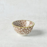 Creative Co-op STONEWARE PINCH POT WITH PATTERN Brown Geo