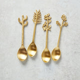 Creative Co-op BOTANICAL HANDLE BRASS SPOON