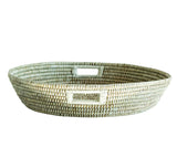 Creative Co-op ROUND HAND WOVEN GRASS BASKET WITH HANDLES