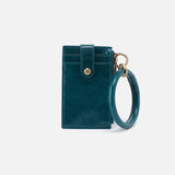 Hobo RING CREDIT CARD WRISTLET Polished Leather Wild Bluegrass