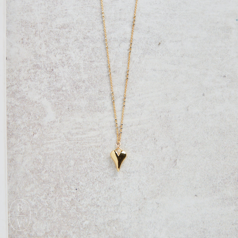 CV Designs PUFF HEART DROP DELICATE NECKLACE - CVNPH