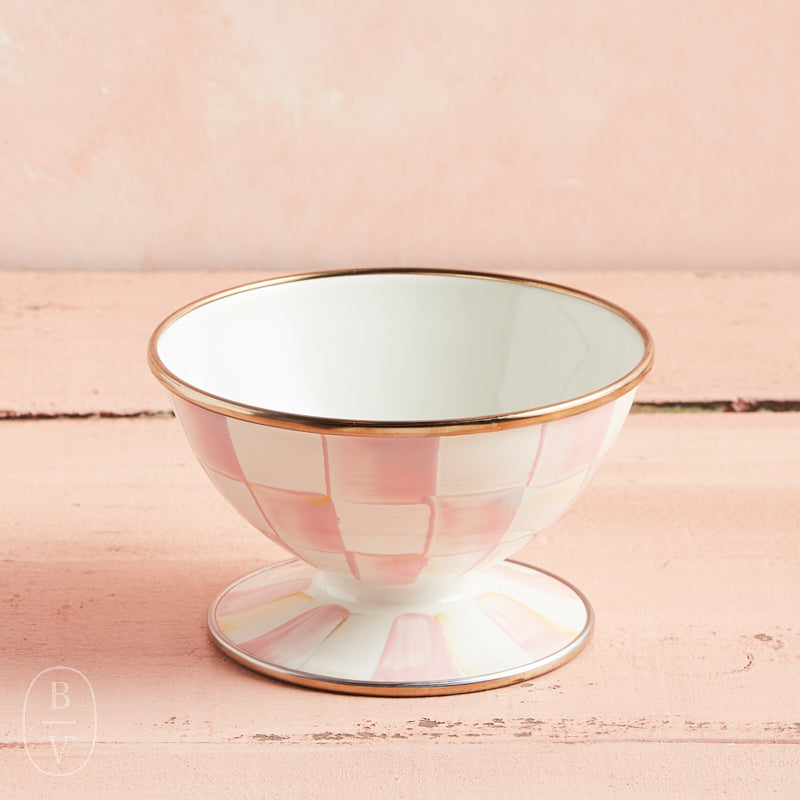 MacKenzie-Childs ICE CREAM DISH Rosy Check