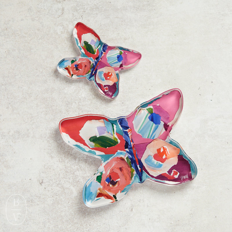 Lauren Dunn ACRYLIC BUTTERFLY BLOCK Red