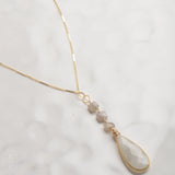 Ellen Hays Jewelry LONG DAINTY STONE DANGLE N1970G NECKLACE