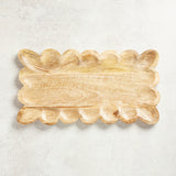 Creative Co-op SCALLOP EDGE MANGO WOOD TRAY