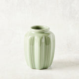 Bloomingville JADE STONEWARE VASE Fluted