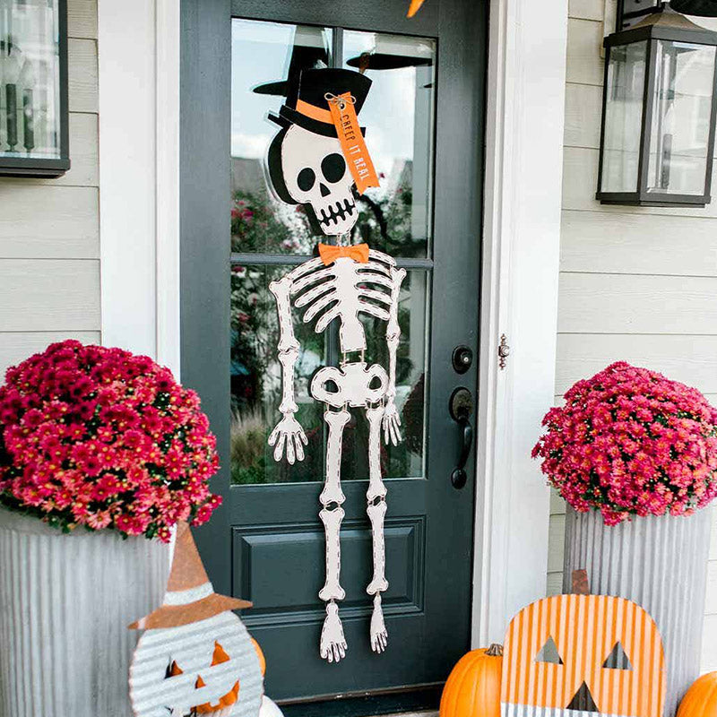 Mudpie SKELETON TOP HAT DOOR HANGER