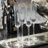 Zodax CHAMPAGNE FLUTE WITH GOLD RIM Tall