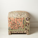 Blue Ocean Traders Handcrafted Turkish Rug Upholstered Stool