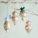 HAND PAINTED ANTIQUE FINISH GLASS ORNAMENT