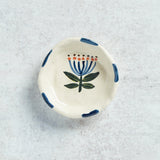 Creative Co-op HAND PAINTED FLOWER DISH Navy