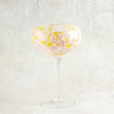 Creative Co-op CONFETTI CHAMPAGNE COUPE GLASS Yellow & White