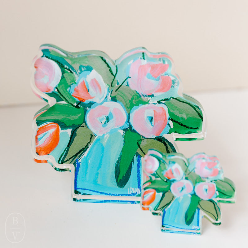 Lauren Dunn ACRYLIC BLOOM BLOCK Coral Tulips