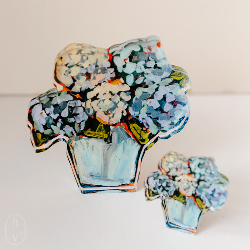 Lauren Dunn ACRYLIC BLOOM BLOCK Blue Hydrangea