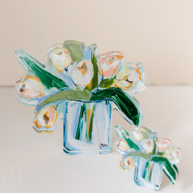 Lauren Dunn ACRYLIC BLOOM BLOCK White Tulips