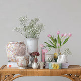 WHITE STONEWARE URN
