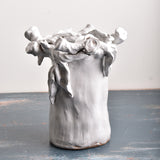 Dixie Pottery MAGNOLIA AND VINE FATTY VASE WHITE 2