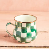MacKenzie-Childs ENAMEL MUG Emerald Check