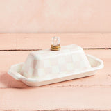 MacKenzie-Childs BUTTER BOX Rosy Check