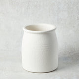 Creative Co-op DISTRESSED COARSE TERRACOTTA CROCK White Volcano Glaze