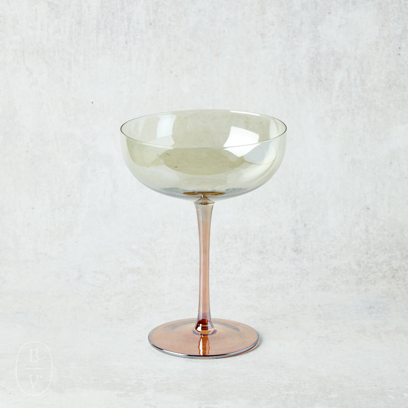 Bloomingville IRIDESCENT FINISH MARTINI GLASS Amber Green