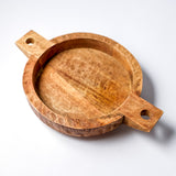 Creative Co-op HAND CARVED MANGO WOOD HANDLE BOWL