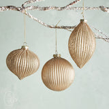 Raz Imports GLITTER RIBBED ORNAMENT