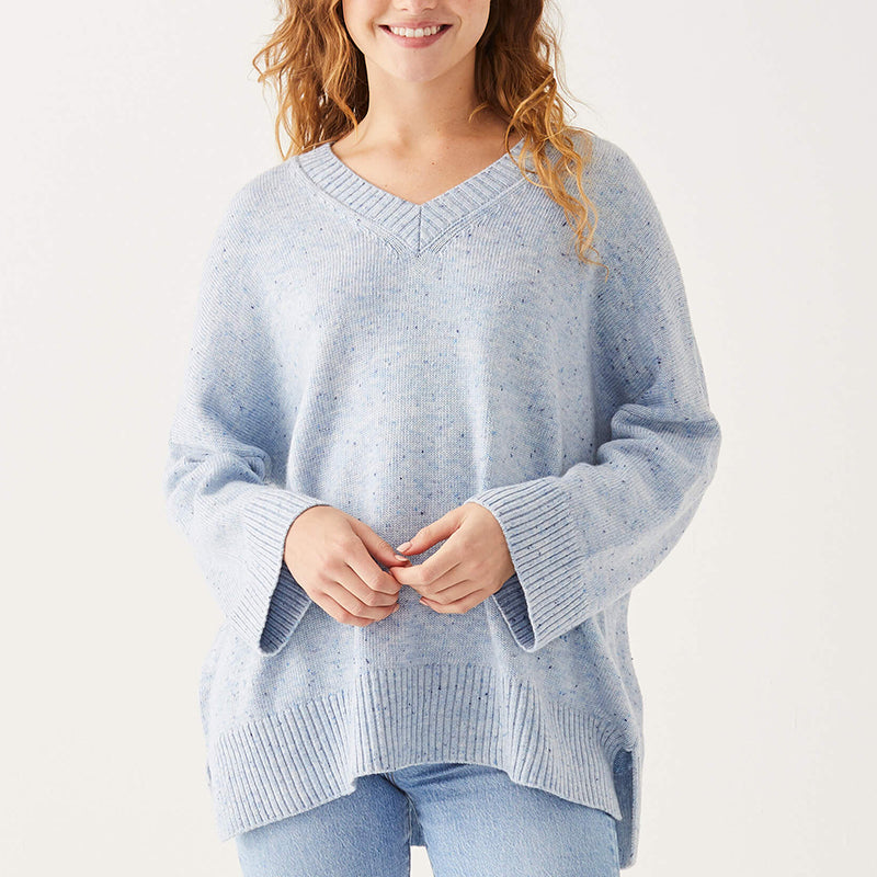 Mersea MONTAUK V NECK SWEATER Misty Blue One Size