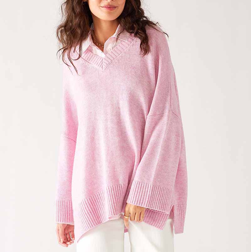 Mersea MONTAUK V NECK SWEATER Orchid One Size