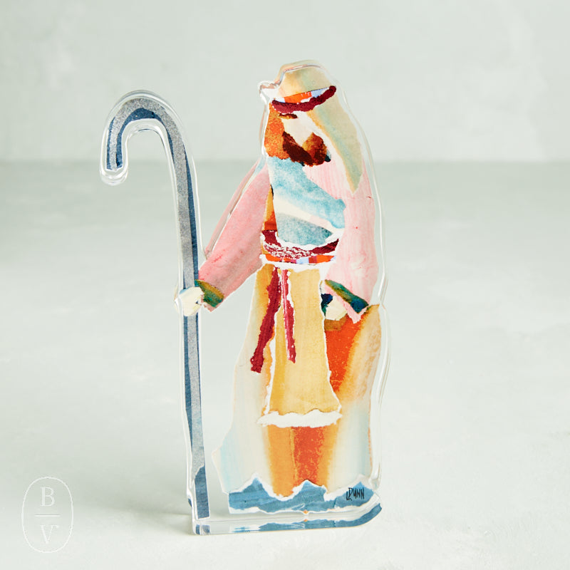 Lauren Dunn ACRYLIC NATIVITY SHEPHERD 1 Pink Large