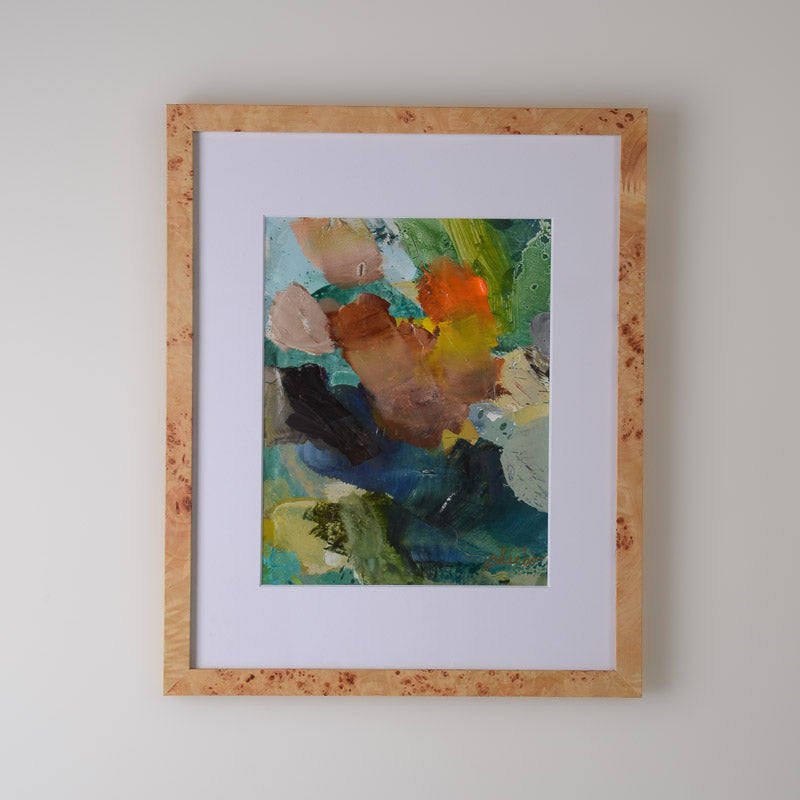 FRAMED PALETTE SERIES 11X14 LACQUER BURL WOOD No 1