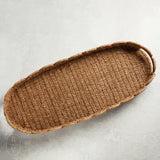 Creative Co-op BANKUAN SCALLOPED TRAY WITH HANDLES