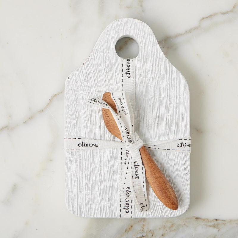 Europe 2 You DUTCH CHEESE BOARD WITH SPREADER White Small