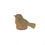 Creative Co-op METAL BIRD SHAPED CHEESE KNIFE WITH MANGO WOOD STAND