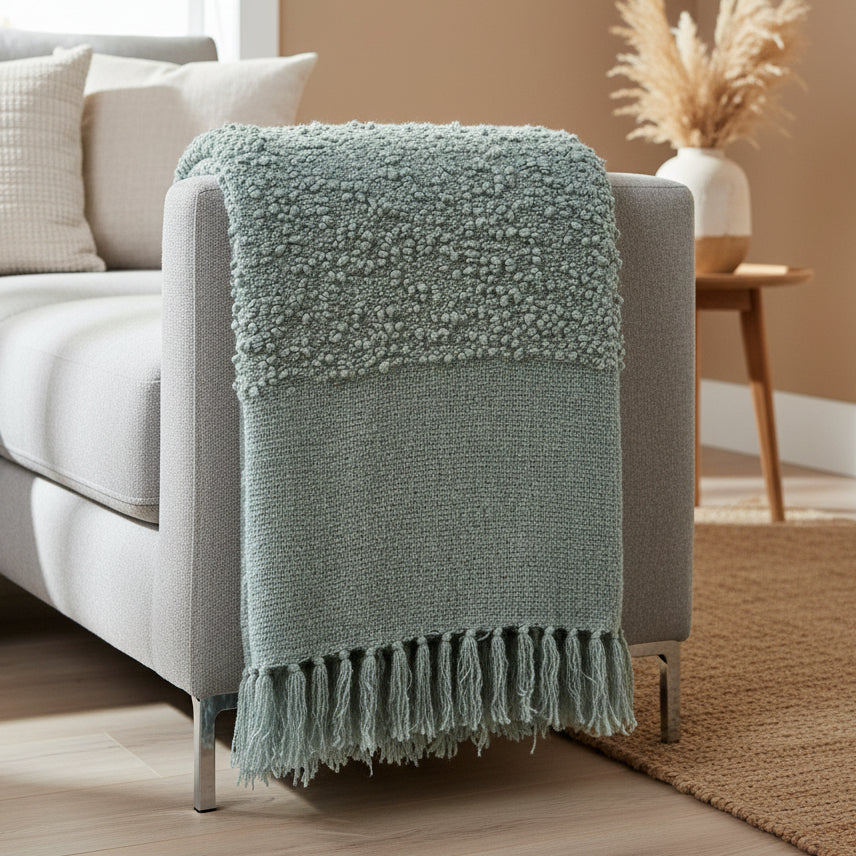 Pom Pom At Home MURPHY OVERSIZED THROW Seaglass 60 x 90