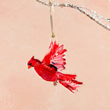 Lauren Dunn ACRYLIC CARDINAL IN FLIGHT ORNAMENT