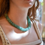 Golden Stella DISK BEAD NECKLACE Teal Gold