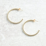 eNewton Design CLASSIC BEADED POST HOOP EARRINGS Gold 3mm 1.25